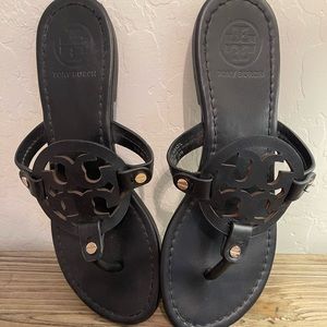 Tory Burch Miller Sandals, size 8, black